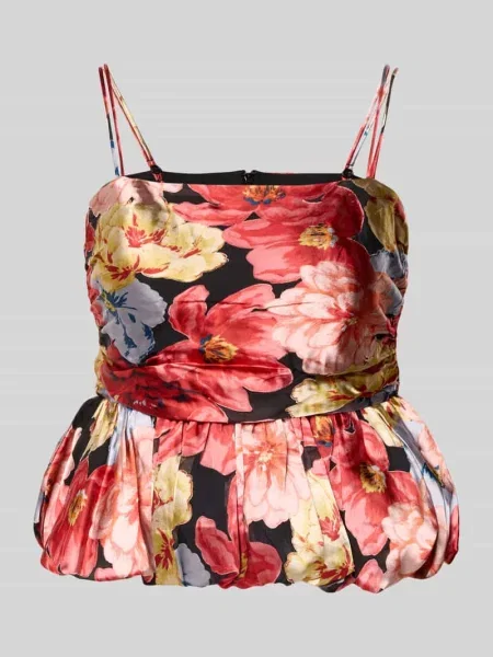 Gestuz bluzka na ramiączkach z dodatkiem jedwabiu czerwona