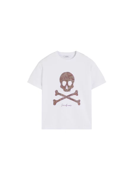 Scalpers Tričko Trize hnědá / khaki offwhite fialová