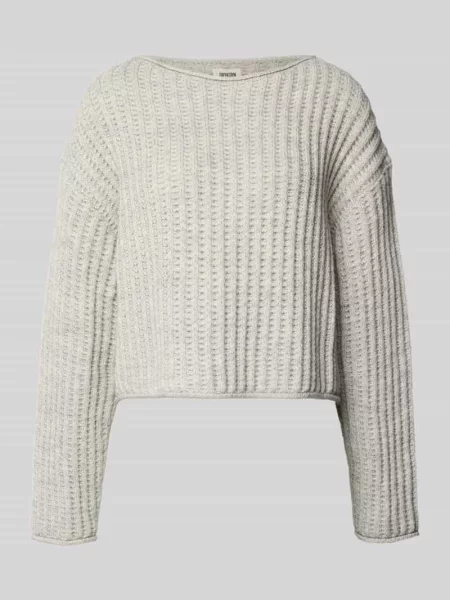 Sweter z dzianiny z okrągłym dekoltem model ‘IMENY’ Drykorn szary