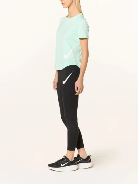 Běžecké legíny Nike Tempo Swoosh Run High-Waisted black/white bílé