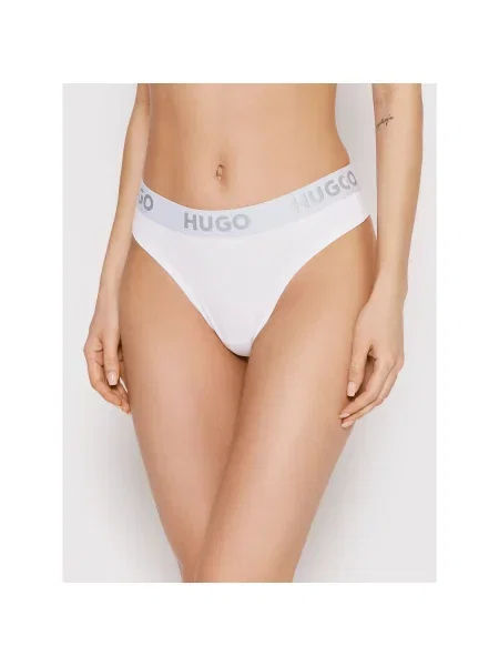 Hugo Стрінги Thong Sporty Logo білий