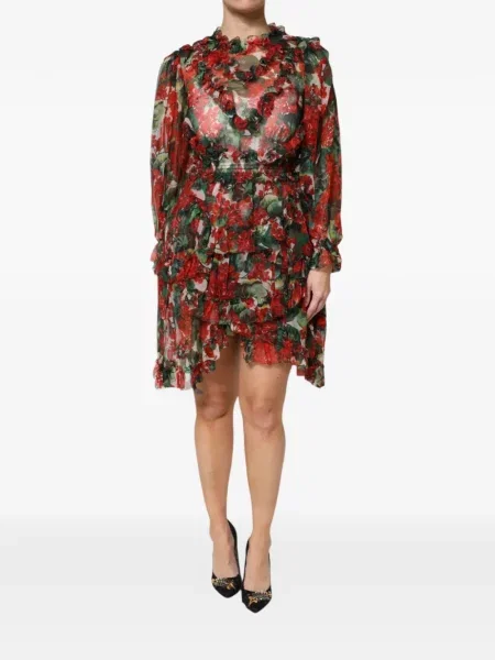 Rochie Dolce & Gabbana cu model floral cu imagine roșu
