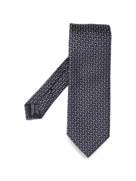 Cravată Tom Ford de mătase cu imprimeu geometric albastru