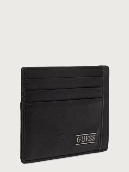 Guess etui za kartice usnjeni BOSTON črna