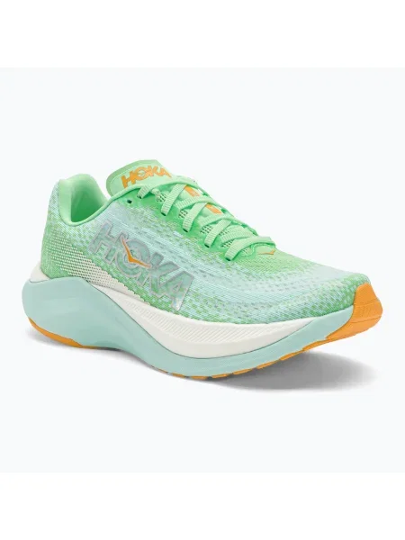 Дамски обувки за бягане HOKA Mach X lime glow/sunlit ocean зелено