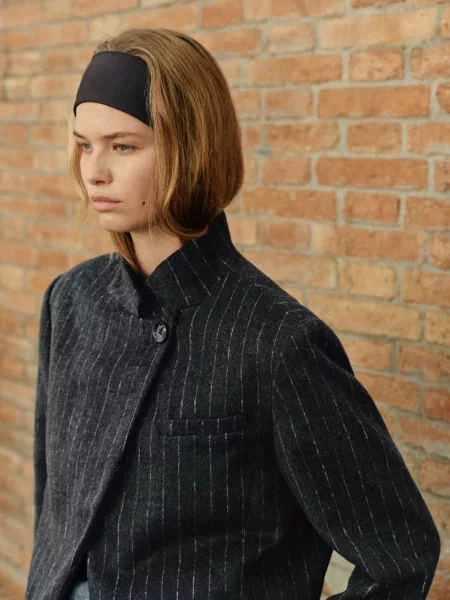 Marynarka wełniana z podniesionym kołnierzem Teen M MANGO TEEN szary