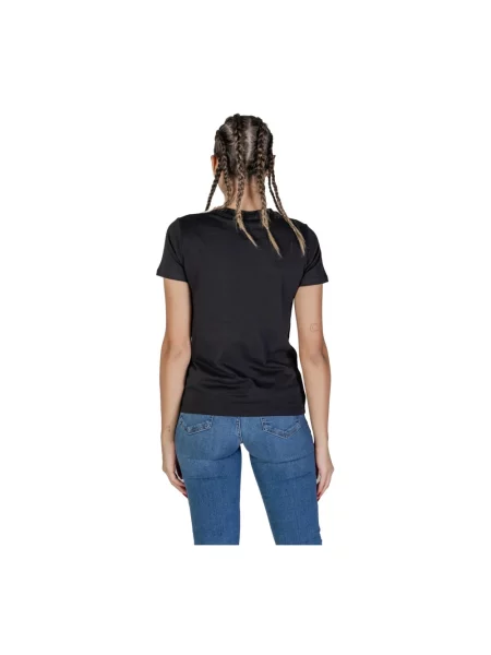 T-shirt z z obszyciem kamieniami stras Guess czarna
