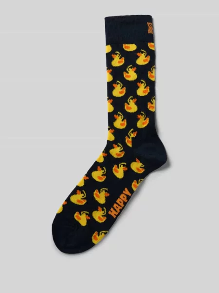 Skarpety z nadrukiem z logo Happy Socks granatowe