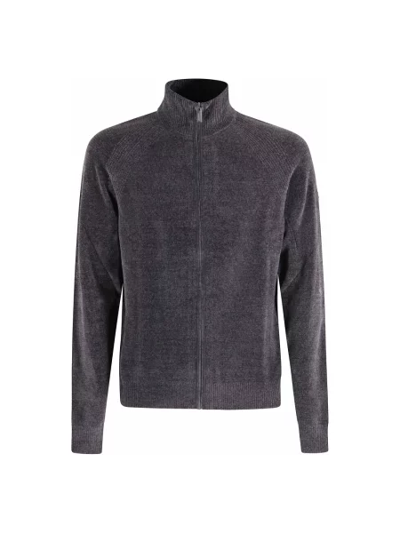 Aksamitny sweter Rrd szary