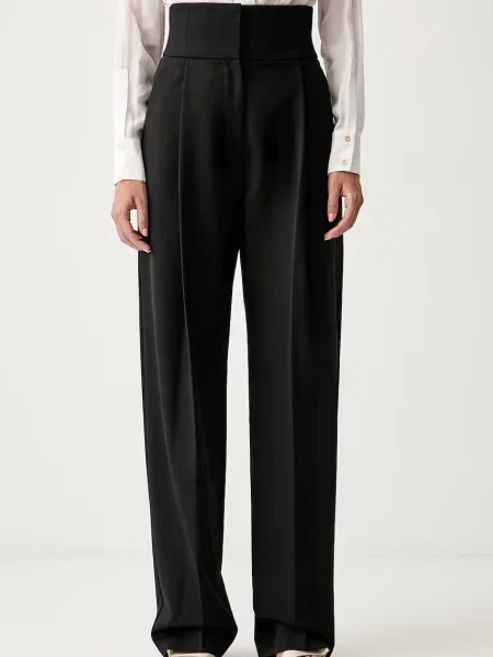 Pantaloni Elisabetta Franchi de lână negru