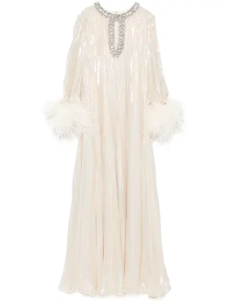 Sukienka maxi Self-portrait w piórka