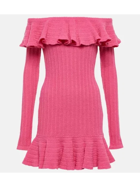 Rochie Blumarine de lână cu volane roz