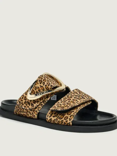 INUIKII Șlapi DREAMER | piele întoarsă maro