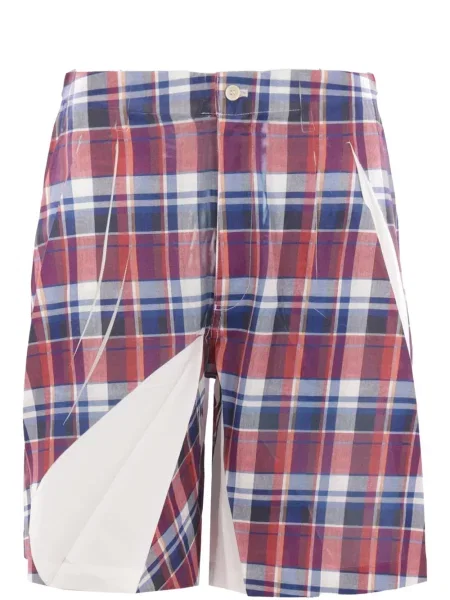Kratke hlače Comme Des Garçons Shirt karirane keper crvena