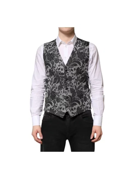 Wielobarwność kamizelka Dolce And Gabbana biznesowa czarna