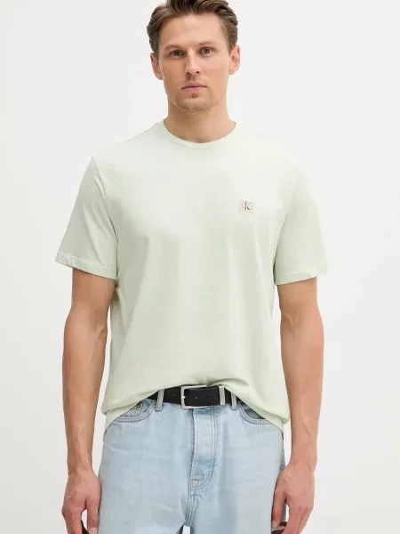Тениска Calvin Klein Jeans с апликация зелено