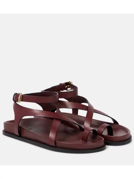 Кожени сандали A.emery винено червено