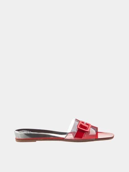 Кожаные лаковые шлепанцы Betsy красные