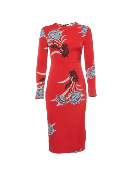 Lung rochie midi Dvf Diane Von Furstenberg cu model floral cu imagine roșu