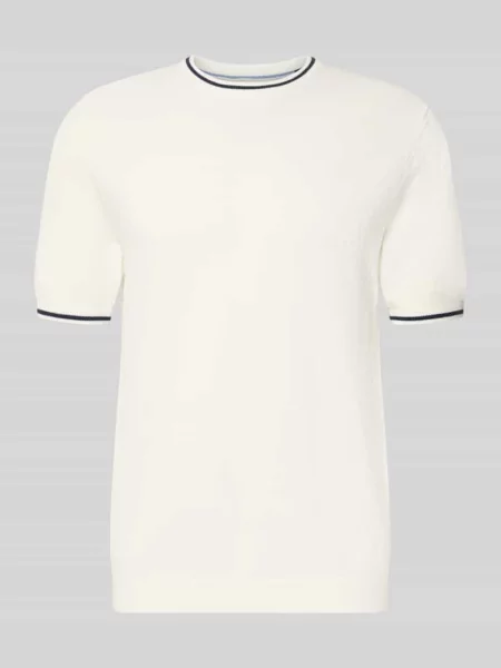 T-shirt o kroju regular fit z efektem dzianiny Christian Berg Men biała
