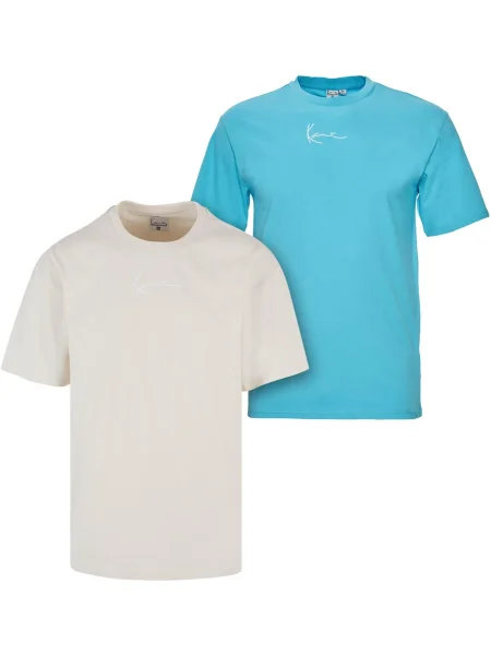 Karl Kani Tricou albastru deschis / gri deschis alb