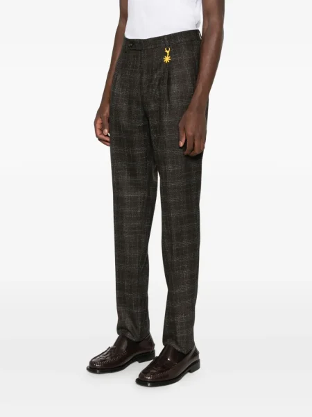 Plisované kalhoty Manuel Ritz hnědé