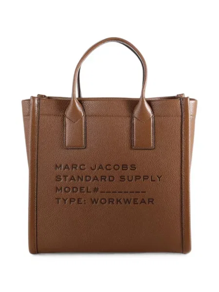 Bőr shopper táska Marc Jacobs autogrammal barna