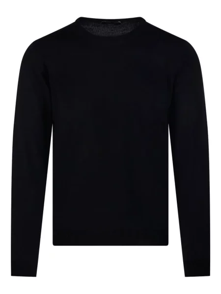 Pulover Roberto Collina cu decolteu rotund lung negru