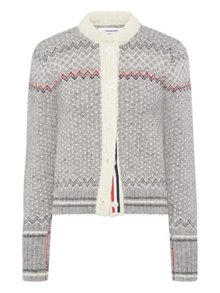Cardigan Thom Browne cu dungi gri