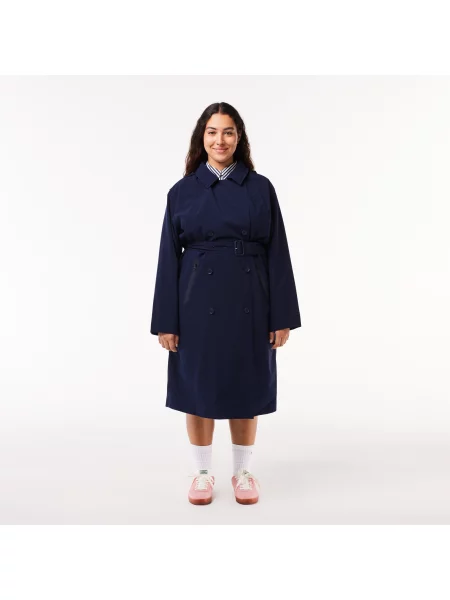 Lacoste Dwuwarstwowy Płaszcz Typu Oversize Z Piki Lacoste granatowy