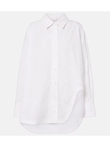 Cămașă The Attico cu broderie din poplin alb