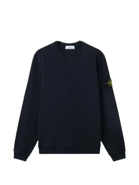 Суичър без качулка Stone Island камъни синьо