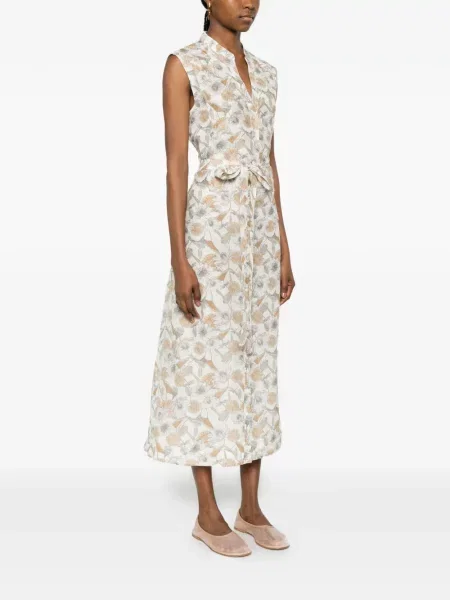 Midi haljina Hemisphere s cvjetnim printom s printom bijela