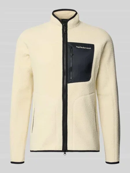 Kroj slim fit kurtka z polaru ze stójką model NatureRush' Peak Performance biała