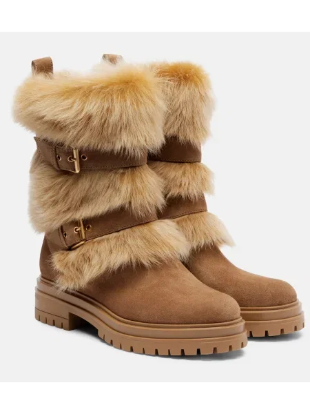 Gležnjarji Gianvito Rossi iz semiša bež