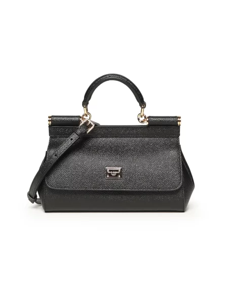 Torebka skórzana Dolce And Gabbana skórzana czarna