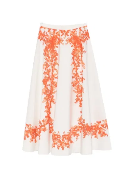 Fustă midi Giambattista Valli cu model floral alb