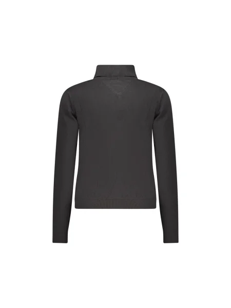 Tommy Jeans pulover de light cu guler negru