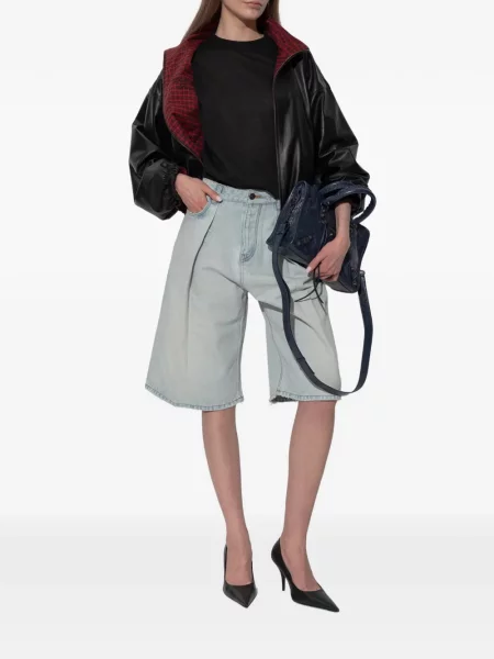 Pantaloni scurți Balenciaga plisate albastru