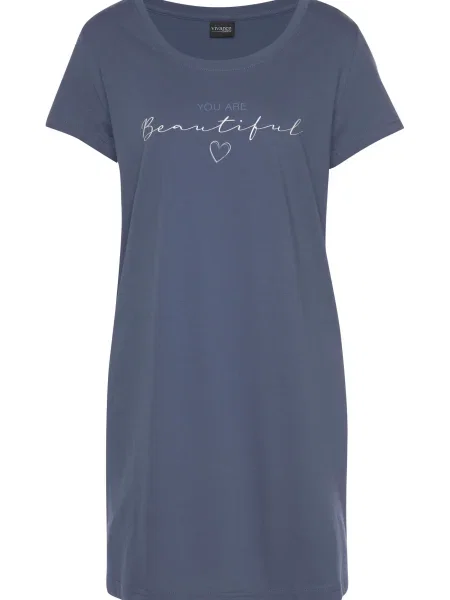 VIVANCE Spalna srajca Dreams modra bela