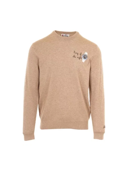 Sweter Mc2 Saint Barth wełniany brązowy