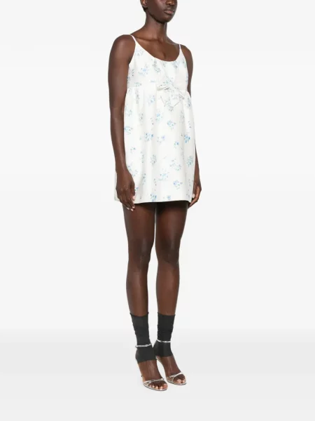 Gėlėta raštuota mini suknelė Shushu/tong balta