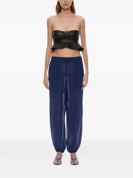 Pantaloni Christopher Esber de mătase albastru
