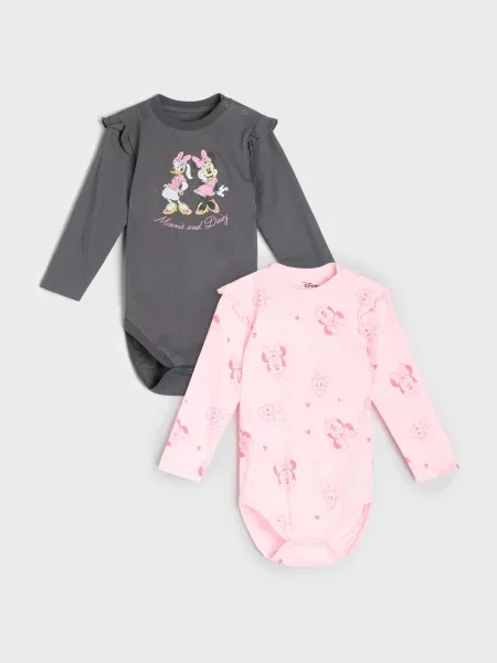 Sinsay body s potiskem 2 pack Minnie Mouse šedá