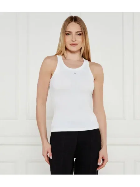 Grafikus felső Calvin Klein fehér
