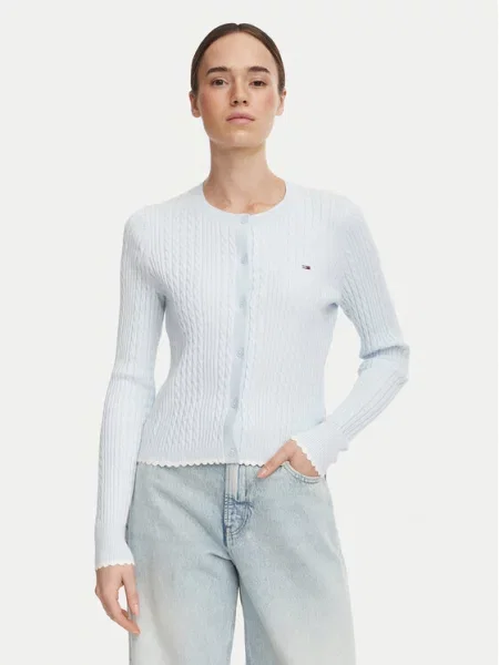 Kardigan Tommy Jeans modrý