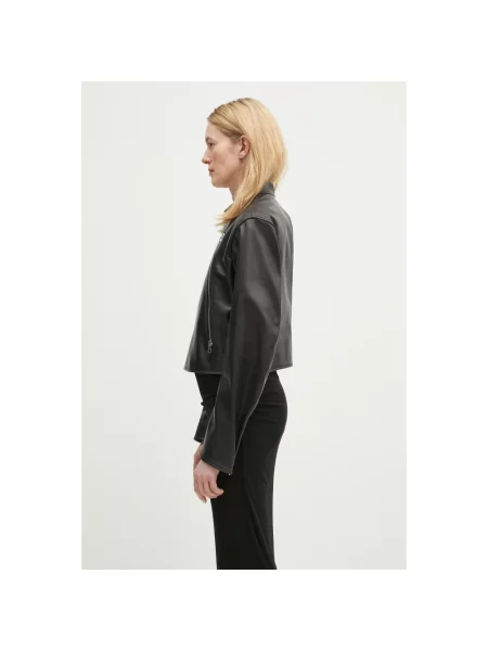 Maison Margiela kurtka skórzana przejściowa oversize czarny