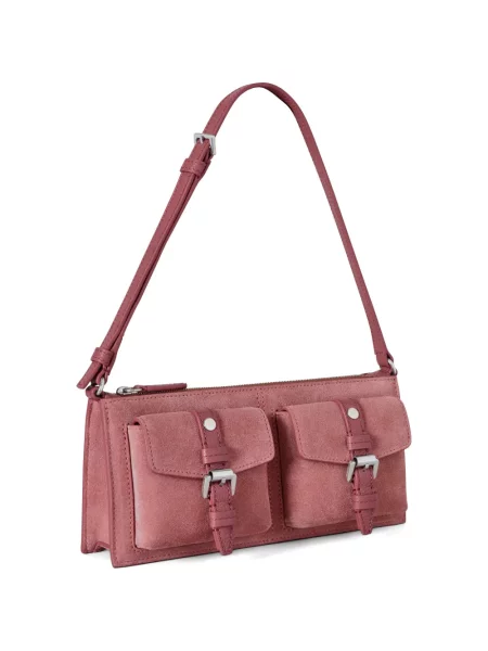 Geantă Mulberry din piele de căprioară roz