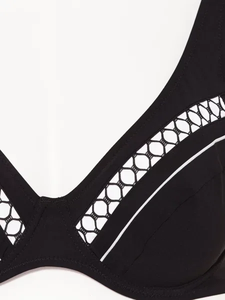 Charmline Bikiny S Kosticemi Textured Dimension černá bílá