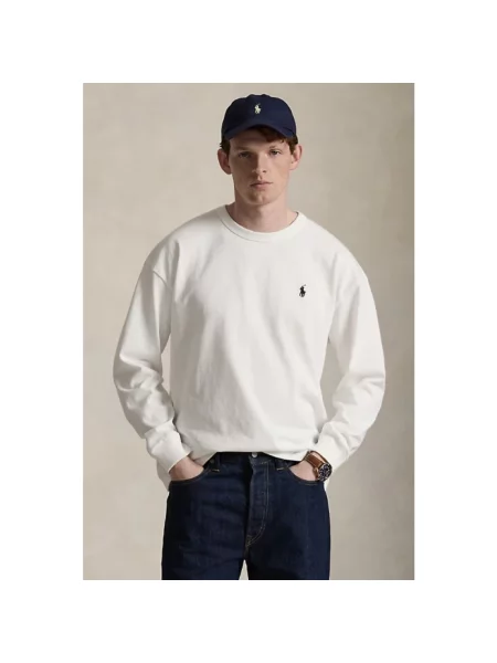 Bluzka z długim rękawem o kroju relaxed fit z czystej bawełny Polo Ralph Lauren biała